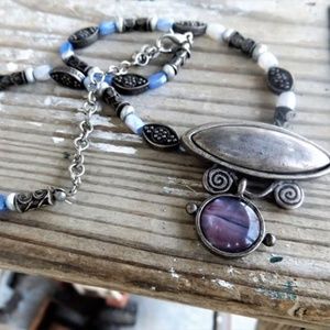 Chico's Glass & Metal Charm pendant necklace